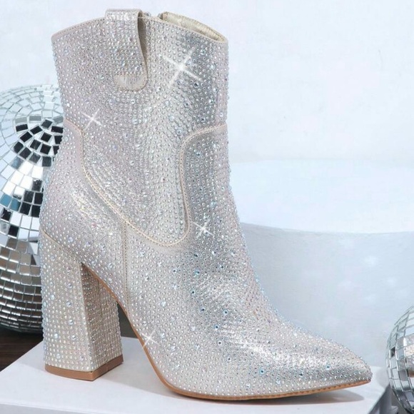 Size 8 Rhinestone Bling Boots BRAND NEW - Picture 4 of 4